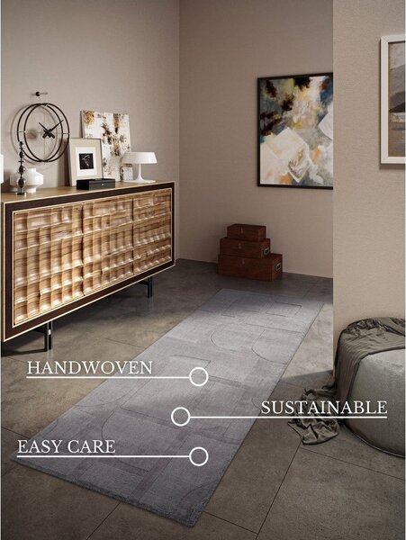 Sivý ručne tkaný vlnený behúň 80x250 cm Alexis – Villeroy&Boch