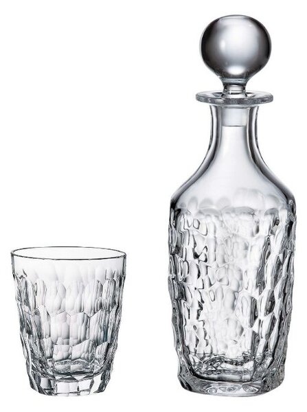 Bohemia Crystal Whisky set Marble (set 1 karafa + 6 pohárov)