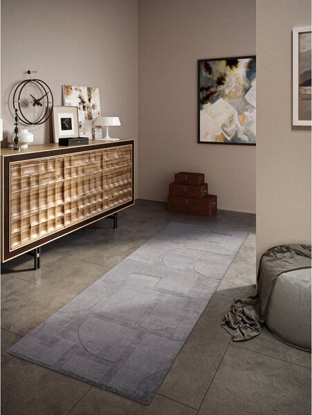 Sivý ručne tkaný vlnený behúň 80x250 cm Alexis – Villeroy&Boch