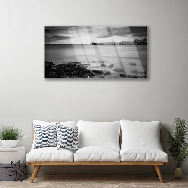Skleneny obraz More kamene krajina 100x50 cm 2 Prívesky