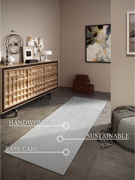 Krémovobiely ručne tkaný vlnený behúň 80x250 cm Alexis – Villeroy&Boch