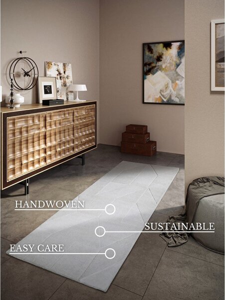 Krémovobiely ručne tkaný vlnený behúň 80x250 cm Ursule – Villeroy&Boch
