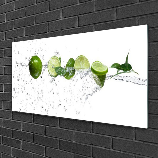 Skleneny obraz Limetka voda kuchyňa 100x50 cm 2 Prívesky
