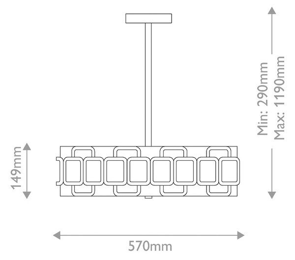 HINKLEY Závesné svietidlo Sabina, čierna, Ø 57 cm, kov/textil, 4 x E27, Čierna, Obývacia izba / jedáleň, kov, Moderný, Závesné svietidlo