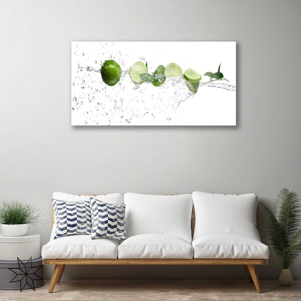 Skleneny obraz Limetka voda kuchyňa 100x50 cm 2 Prívesky