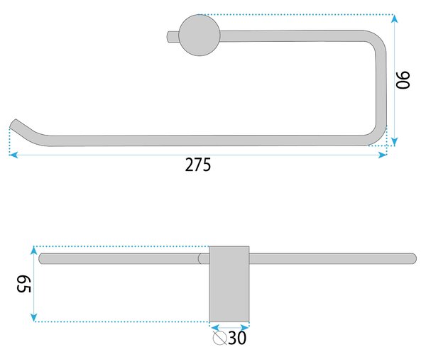 Rea Prism, kúpeľňový vešiak na uterák 27cm, 9710, oceľová, REA-98028