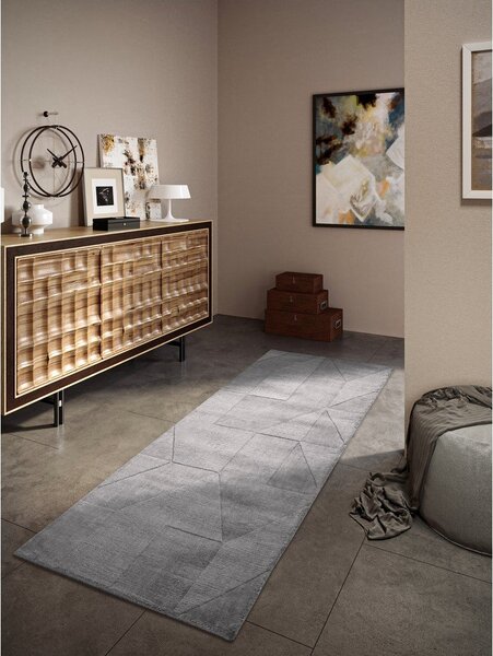 Sivý ručne tkaný vlnený behúň 80x250 cm Ursule – Villeroy&Boch
