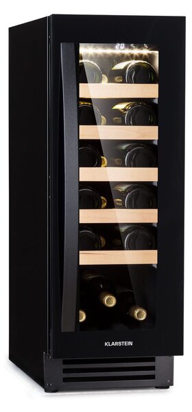Klarstein Vinovilla 20, vstavaná vinotéka, 50 l, 20 fliaš, sklenené dvere, nehrdzavejúca oceľ