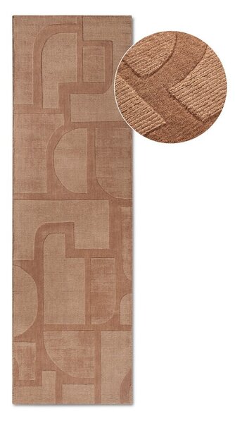 Hnedý ručne tkaný vlnený behúň 80x250 cm Alexis – Villeroy&Boch