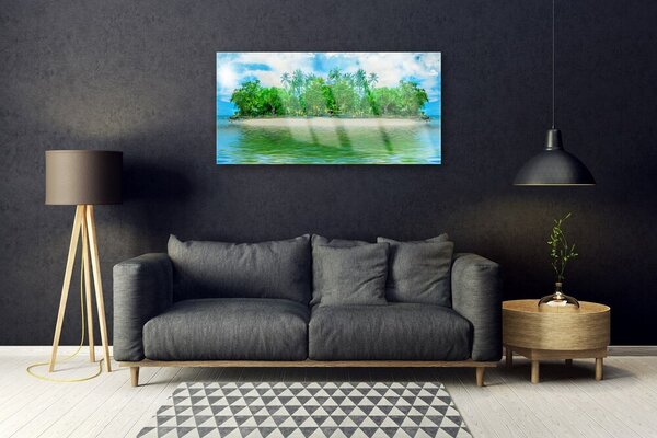 Skleneny obraz More ostrov krajina 100x50 cm 2 Prívesky