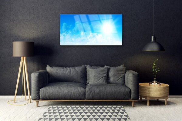 Skleneny obraz Slnko nebo krajina 100x50 cm 2 Prívesky