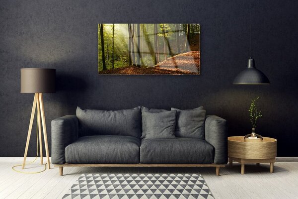 Skleneny obraz Les stromy príroda 100x50 cm 2 Prívesky