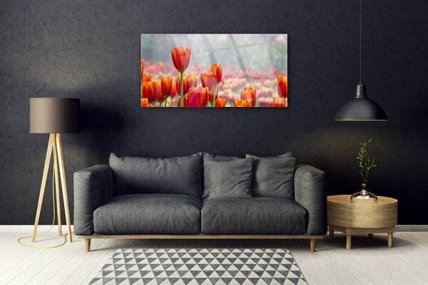 Skleneny obraz Tulipány kvety rastlina 100x50 cm 2 Prívesky