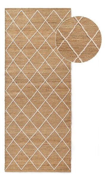Ručne tkaný jutový behúň v prírodnej farbe 80x200 cm Kunu – Hanse Home