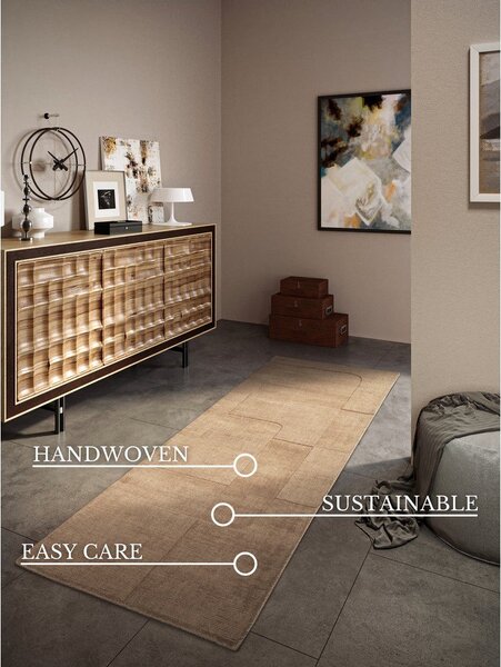 Béžový ručne tkaný vlnený behúň 80x250 cm Charlotte – Villeroy&Boch