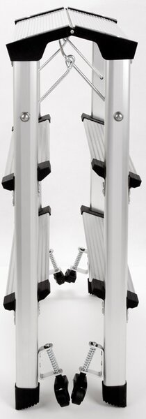 Hliníkové obojstranné skladacie mobilné schodíky, 2x3 stupne, výška 680 mm