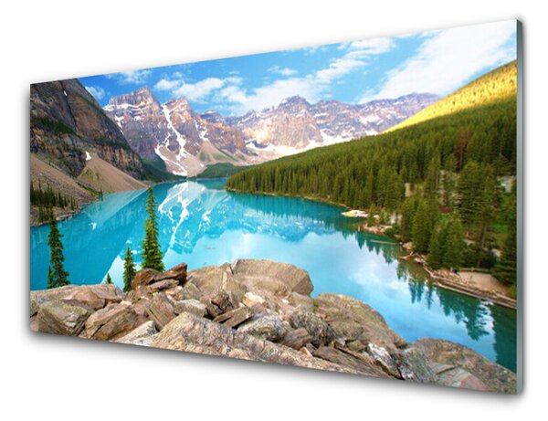 Nástenný panel  Hory jazero príroda 125x50 cm