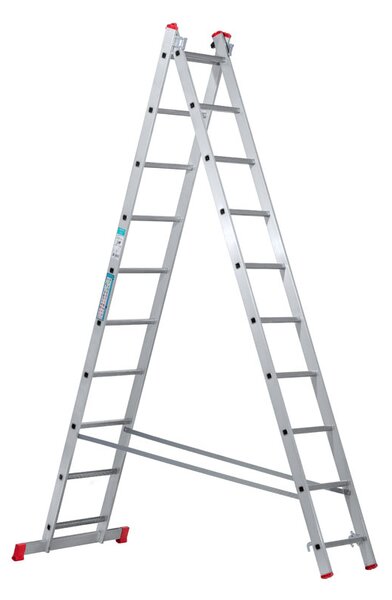 Hliníkový dvojdielny výsuvný rebrík VENBOS HOBBY, 2x10 priečok, 4,5 m