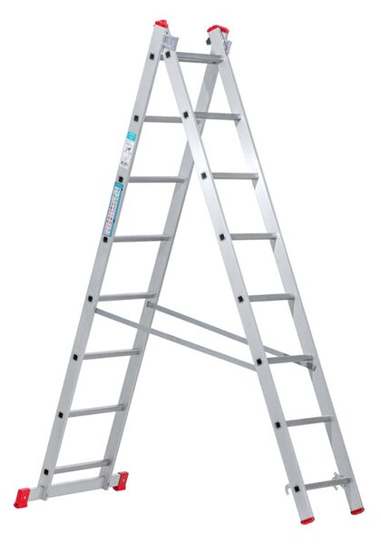 Hliníkový dvojdielny výsuvný rebrík VENBOS HOBBY, 2x8 priečok, 3,38 m