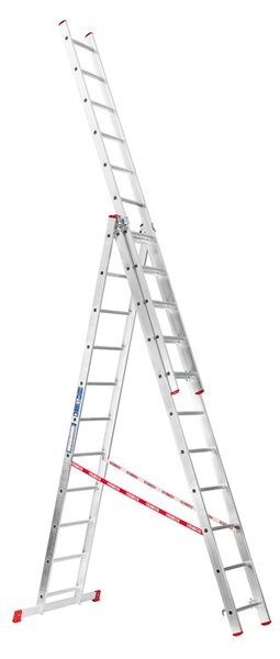 Hliníkový trojdielny výsuvný rebrík VENBOS HOBBY, 3x11 priečok, 6,75 m