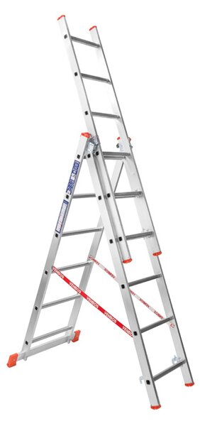 Hliníkový trojdielny výsuvný rebrík VENBOS HOBBY, 3x6 priečok, 3,65 m