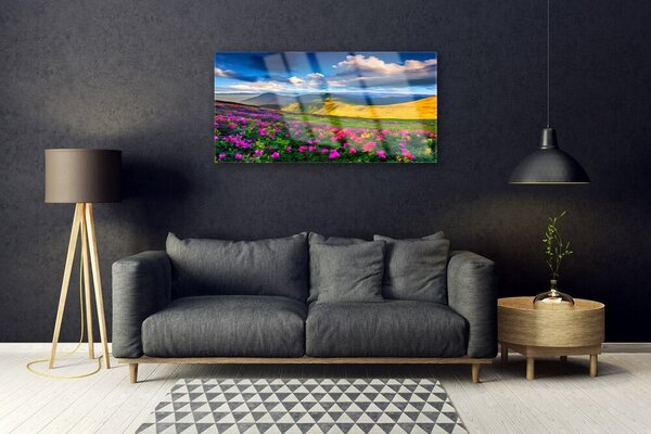 Obraz na skle Lúka kvety príroda 100x50 cm 2 Prívesky