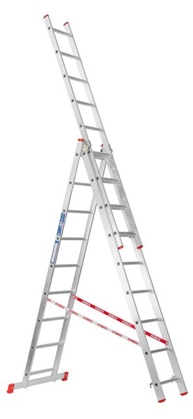 Hliníkový trojdielny výsuvný rebrík VENBOS HOBBY, 3x9 priečok, 5,36 m