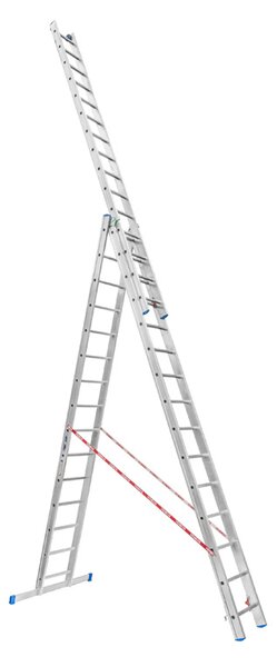 Hliníkový trojdielny výsuvný rebrík VENBOS PROFI, 3x15 priečok, 9,79 m