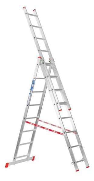 Hliníkový trojdielny výsuvný rebrík VENBOS HOBBY, 3x8 priečok, 4,52 m