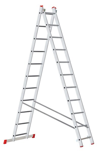 Hliníkový dvojdielny výsuvný rebrík VENBOS HOBBY, 2x11 priečok, 5,06 m