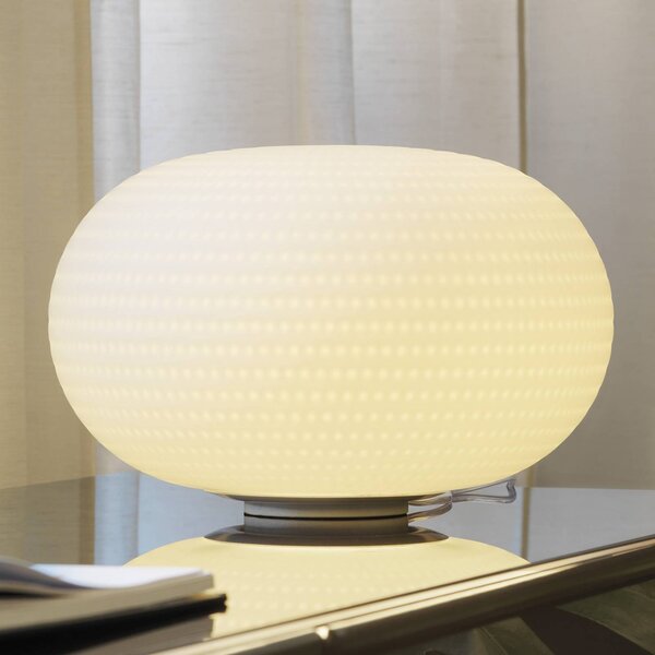 Fontana Arte stolová lampa BIANCA, sklo, Ø 30 cm, E27, Obývacia izba / jedáleň, Sklo, Dizajn