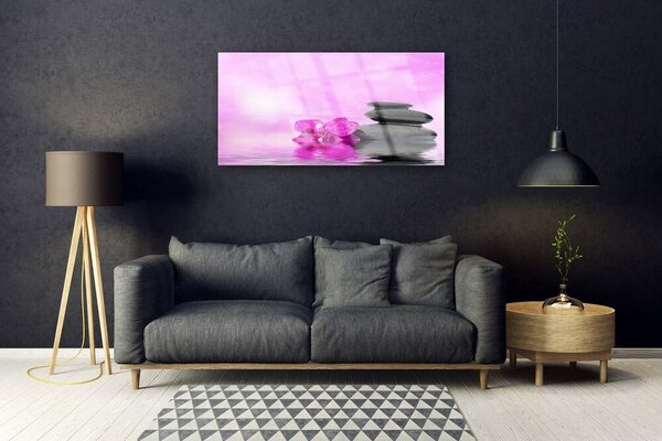 Obraz na skle Kvet kamene umenie 100x50 cm 2 Prívesky