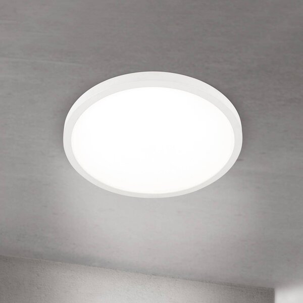 ORION stropné LED svetlo Disc, biele Ø 40 cm, kov/plast, Biela / opálová, Obývacia izba / jedáleň, Hliník, Moderný, Závesné svietidlo