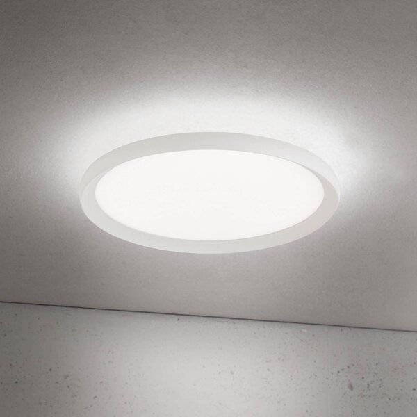 ORION stropné LED svetlo Kant, Ø 40 cm, biele, kov/plast, Biela / opálová, Obývacia izba / jedáleň, Hliník, Moderný, Závesné svietidlo