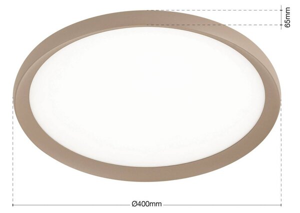 ORION stropné LED svetlo Kant, Ø 40 cm khaki, kov/plast, Zelená, Obývacia izba / jedáleň, Hliník, Moderný, Závesné svietidlo