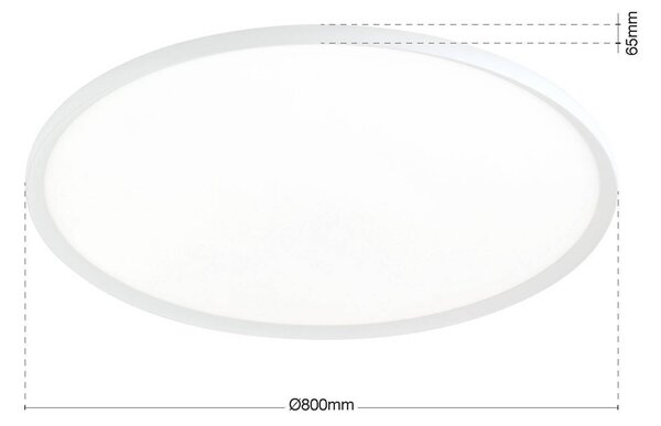 Stropné LED svetlo Kant, Ø 80 cm, biele, kov/plast, Biela / opálová, Obývacia izba / jedáleň, Hliník, Moderný, Závesné svietidlo