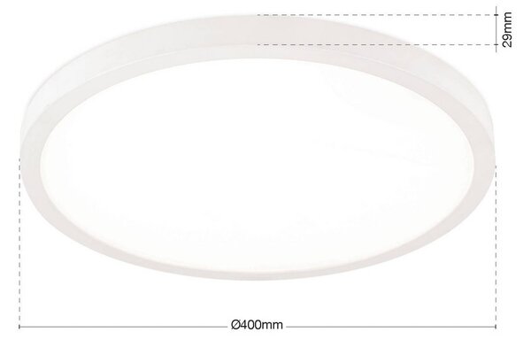 ORION stropné LED svetlo Disc, biele Ø 40 cm, kov/plast, Biela / opálová, Obývacia izba / jedáleň, Hliník, Moderný, Závesné svietidlo