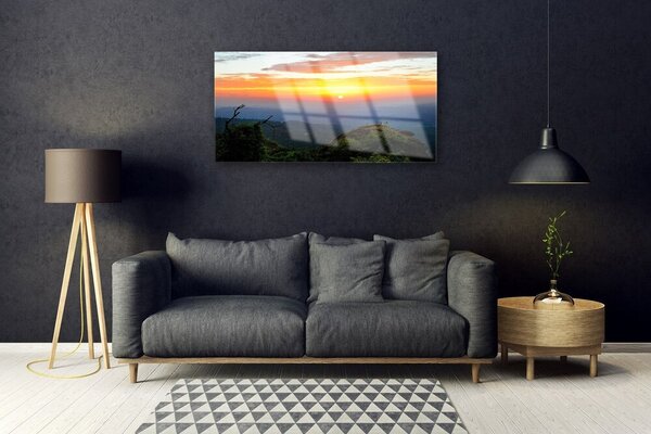 Obraz na skle Hora les príroda 100x50 cm 2 Prívesky