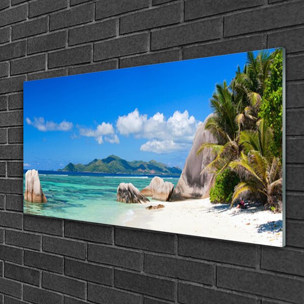 Obraz na skle Oceán pláž príroda 100x50 cm 2 Prívesky