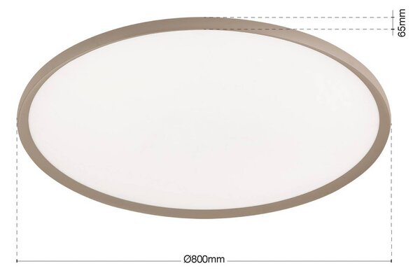 Stropné LED svetlo Kant, Ø 80 cm, khaki, kov/plast, Zelená, Obývacia izba / jedáleň, Hliník, Moderný, Závesné svietidlo