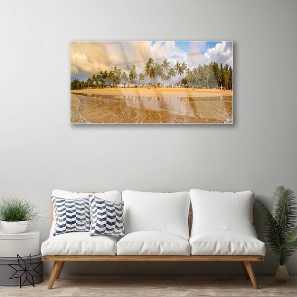 Obraz na skle Pláž príroda 100x50 cm 2 Prívesky