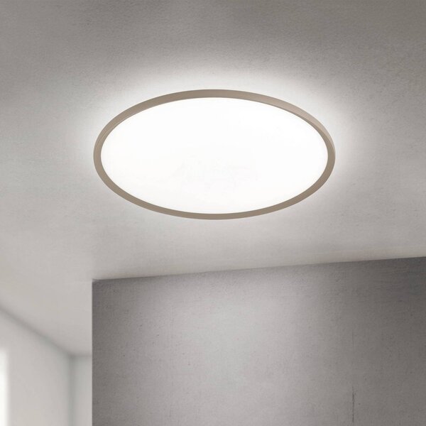 Stropné LED svetlo Kant, Ø 80 cm, khaki, kov/plast, Zelená, Obývacia izba / jedáleň, Hliník, Moderný, Závesné svietidlo