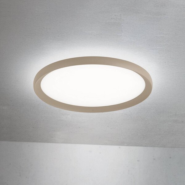 ORION stropné LED svetlo Kant, Ø 40 cm khaki, kov/plast, Zelená, Obývacia izba / jedáleň, Hliník, Moderný, Závesné svietidlo