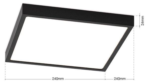 ORION stropné LED svetlo Disc, čierne, dĺžka 24 cm, kov, Čierna, Obývacia izba / jedáleň, Hliník, Moderný, Stropné svetlo