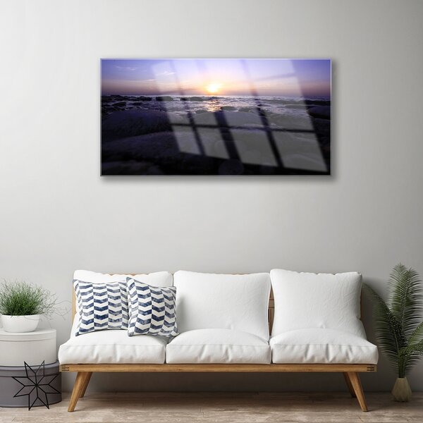 Obraz na skle Kamene more príroda 100x50 cm 2 Prívesky