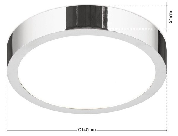 ORION stropné LED svetlo Disc, chrómová farba, Ø 14 cm, kov, Chrómová / strieborná, Obývacia izba / jedáleň, Hliník, Moderný, Závesné svietidlo