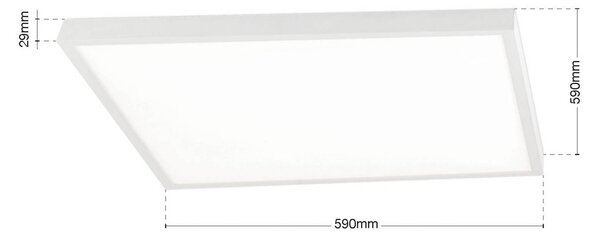 ORION stropné LED svetlo Disc, biele, dĺžka 60 cm, kov, Biela / opálová, Obývacia izba / jedáleň, Hliník, Moderný, Stropné svetlo