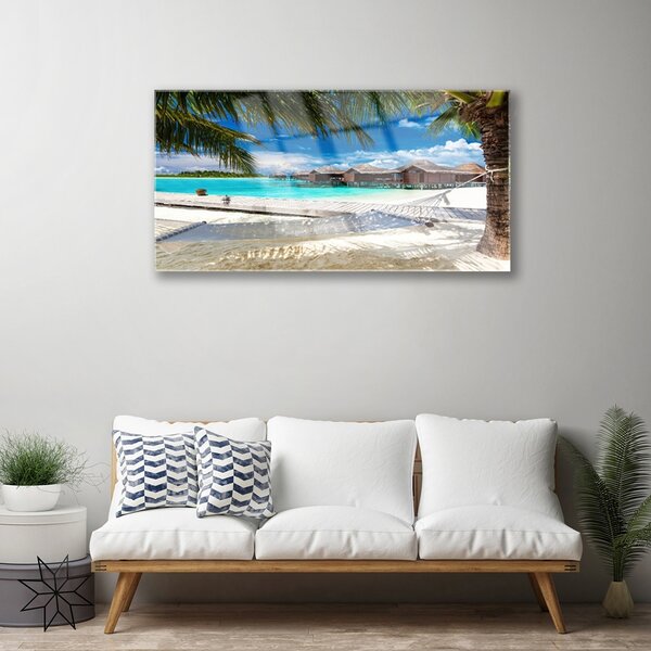 Obraz na skle Oceán pláž príroda 100x50 cm 2 Prívesky