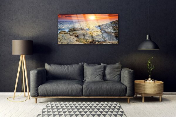 Obraz na skle More slnko krajina 100x50 cm 2 Prívesky