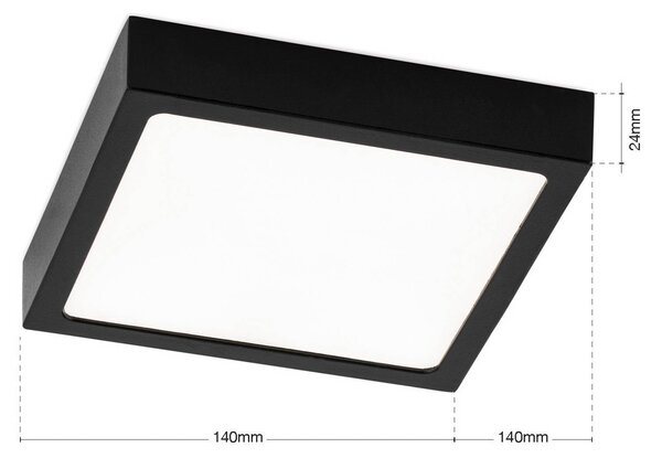 ORION stropné LED svetlo Disc, čierne, dĺžka 14 cm, kov, Čierna, Obývacia izba / jedáleň, Hliník, Moderný, Stropné svetlo